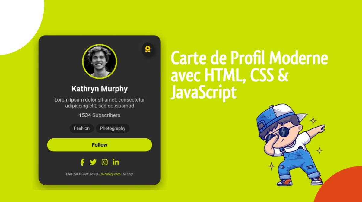 Carte de profil professionnel m-binary